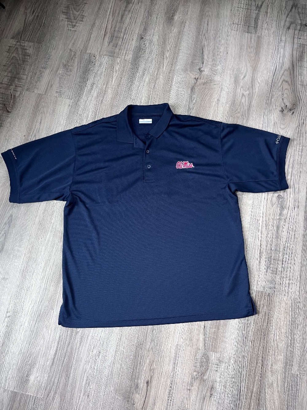 Columbia PFG Ole Miss Rebels Polo Shirt Mens Size large vented omnishade